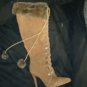 High heel boots brand shoe dazzle light brown swade size 7